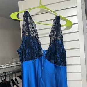 Free People Blue and Black Lace Maxi Dress